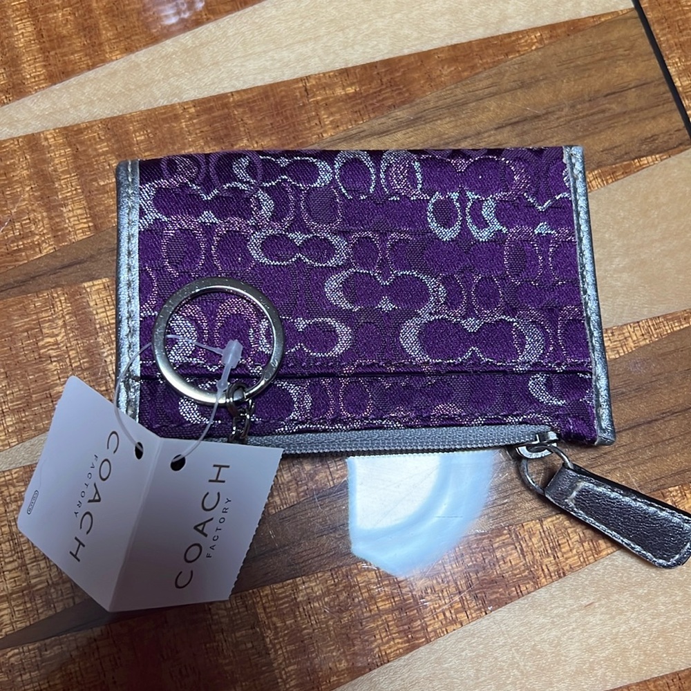 Coach Change Purse Plum NWT